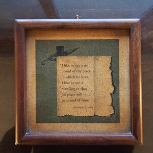 Vintage Framed Abraham Lincoln Quote Art​